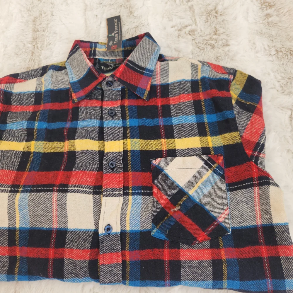 Tailor Vintage Multicolor Plaid Button Down Casual Shirt Size M. - Picture 3 of 9
